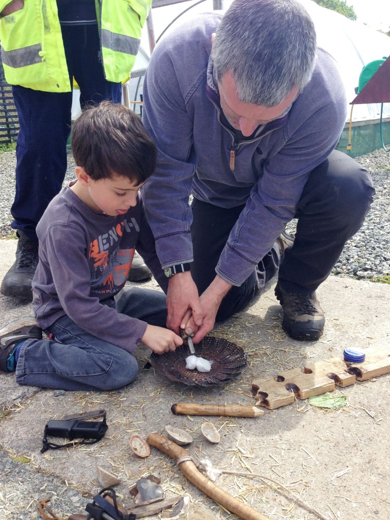 Little Finlay has a go as well