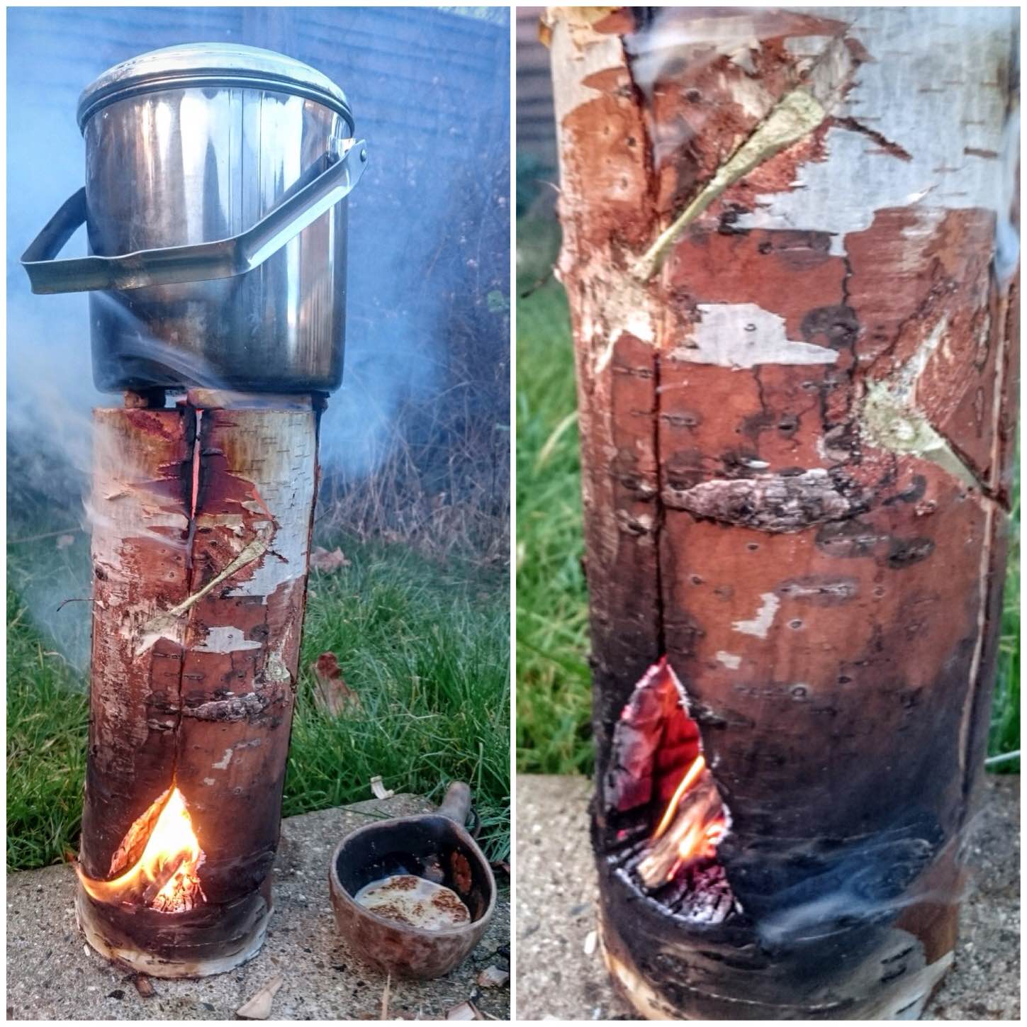 Dovetail Log Rocket Stove